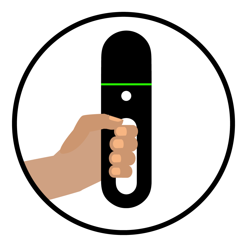 Icono vectorial de una mano que sujeta el BLK2GO