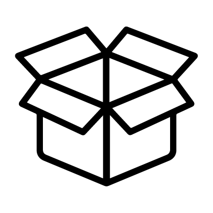 icono vectorial de caja abierta