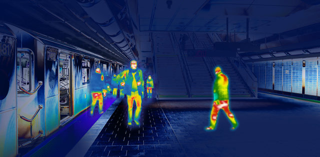 Image thermique d'une station de métro, prise avec le BLK247